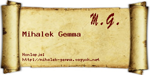 Mihalek Gemma névjegykártya